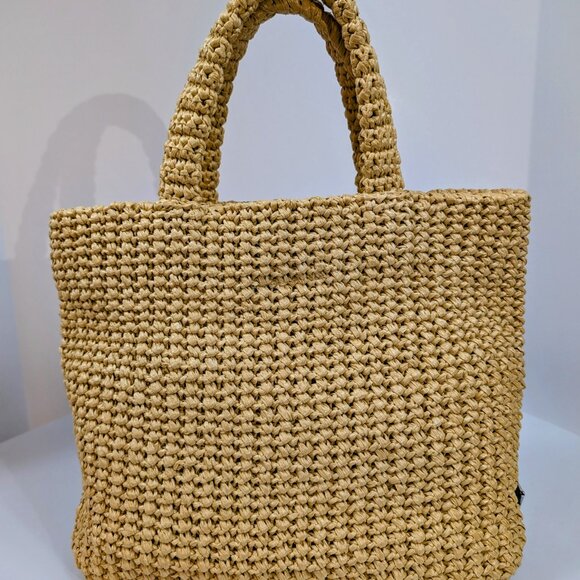 Prada Natural/Beige Small Woven Raffia Tote - Picture 3 of 13